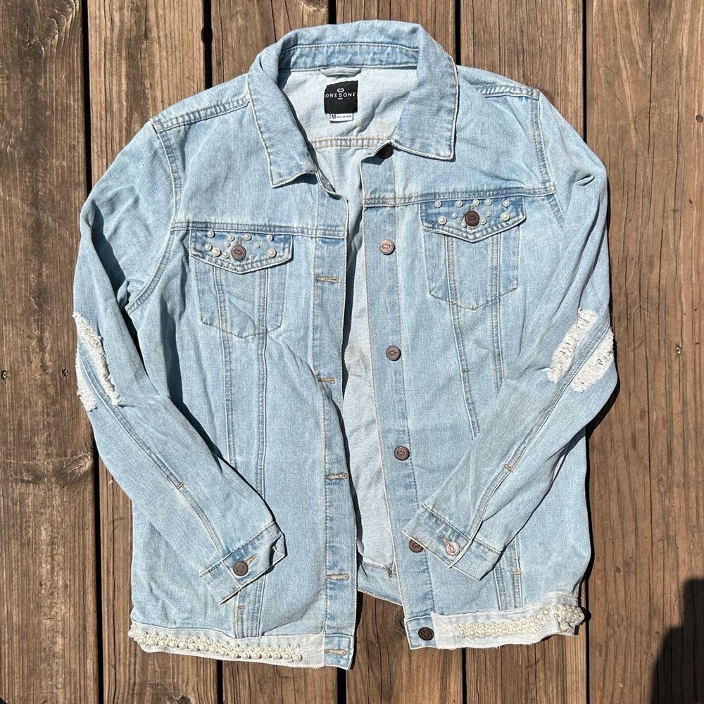 Oversized Embellished Denim Jacket